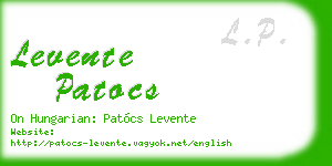 levente patocs business card